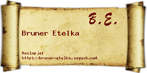 Bruner Etelka névjegykártya